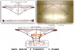 Plans comparatifs des viaducs du Viaur et du Faux Namti tous deux conçus par un brillant ingénieur : Paul Bodin